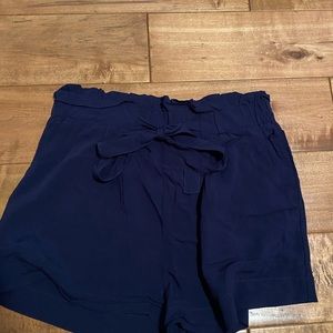 Blue paperbag shorts
